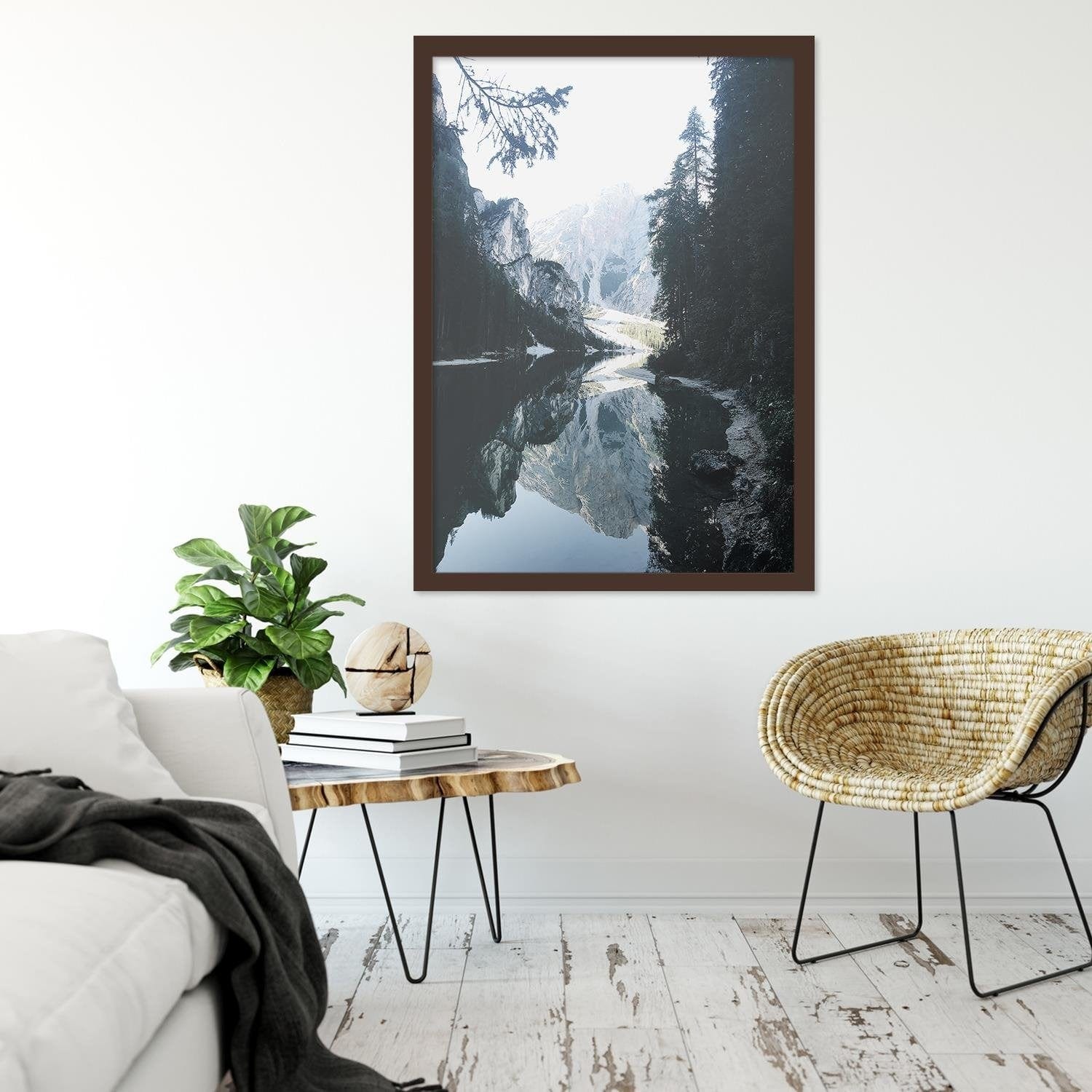 Glezna brūnā rāmī - Summit In Water Home Trends DECO