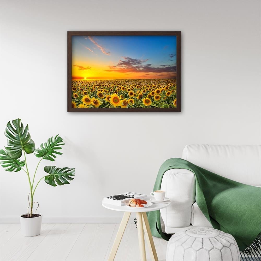 Glezna brūnā rāmī - Sunflowers Home Trends DECO