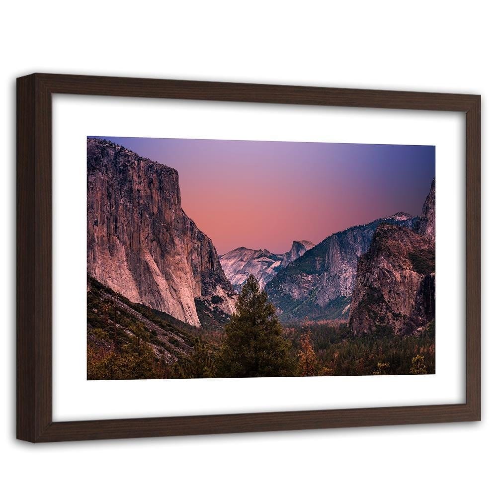 Glezna brūnā rāmī - Sunrise In The Mountains Home Trends DECO