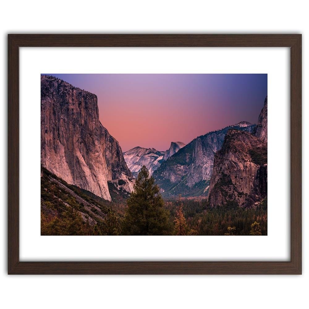 Glezna brūnā rāmī - Sunrise In The Mountains Home Trends DECO