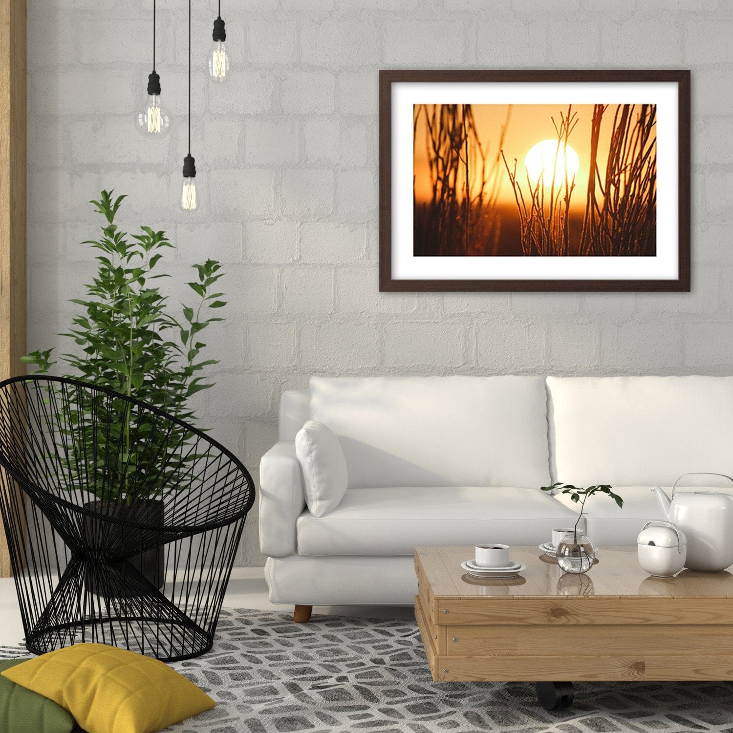 Glezna brūnā rāmī - Sunset 3 Home Trends DECO