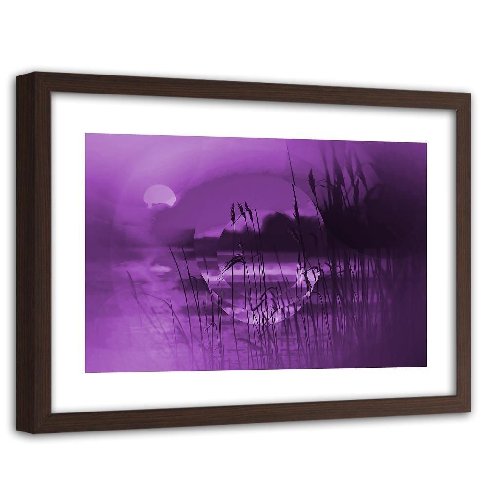 Glezna brūnā rāmī - Sunset Geometry 3 Home Trends DECO