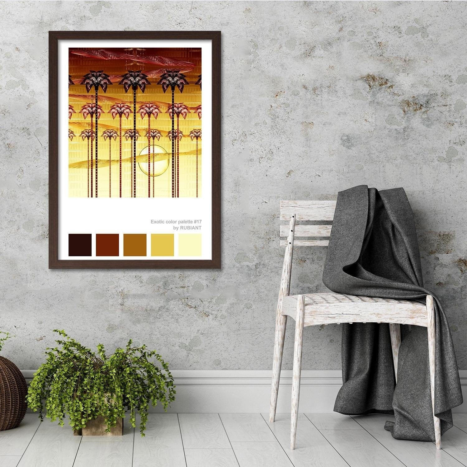 Glezna brūnā rāmī - Sunset Orange Home Trends DECO