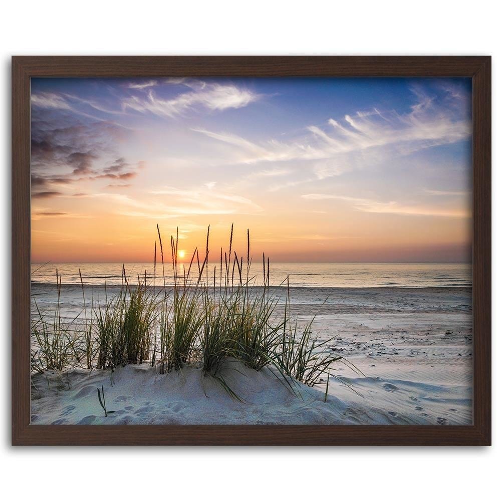 Glezna brūnā rāmī - Sunset Over The Beach Home Trends DECO