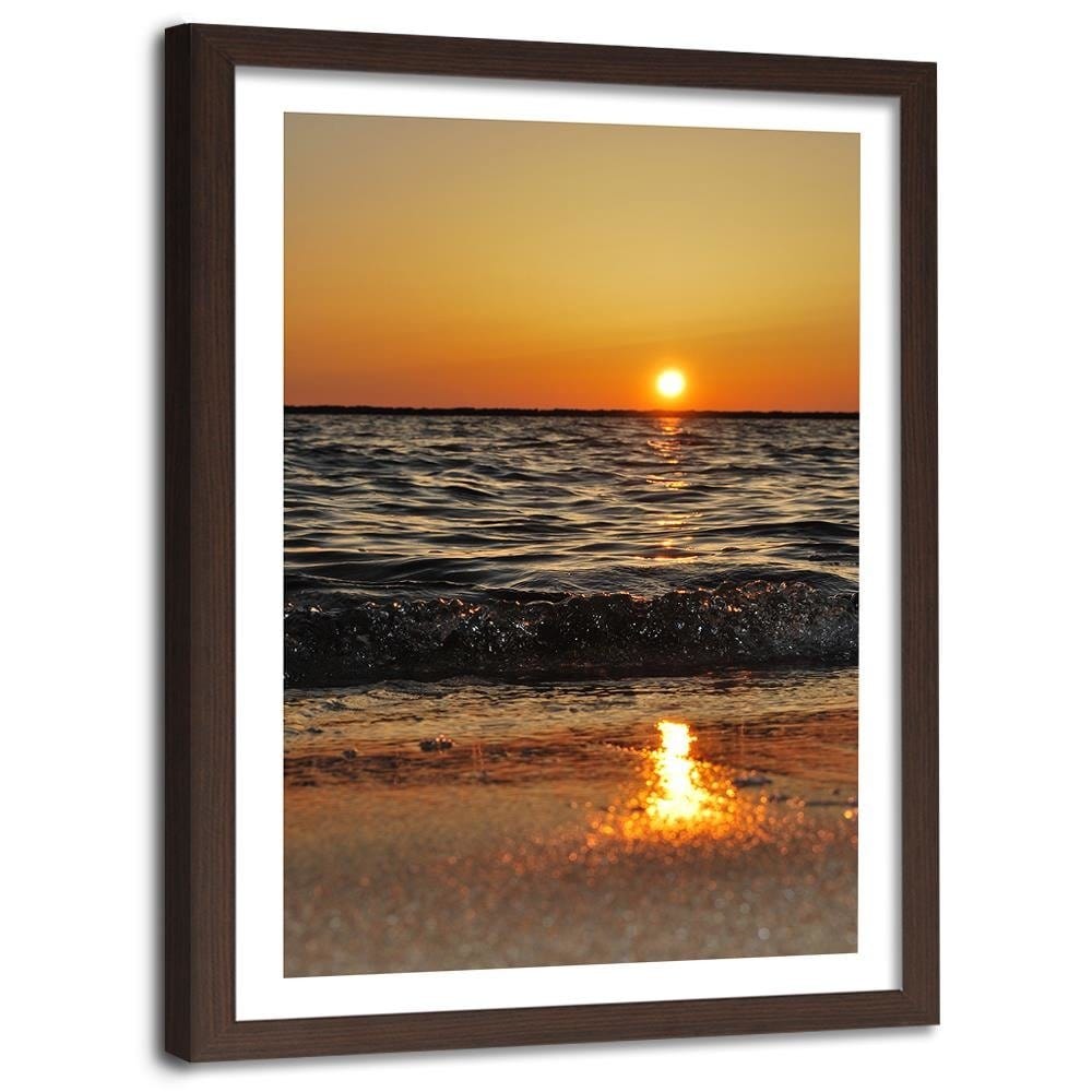 Glezna brūnā rāmī - Sunset Over The Sea 2 Home Trends DECO