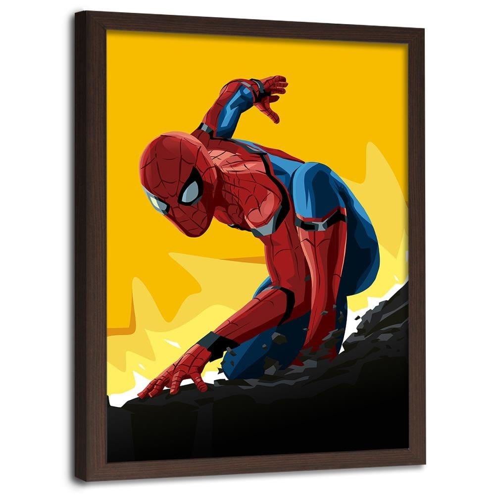 Glezna brūnā rāmī - Superhero Yellow Home Trends DECO