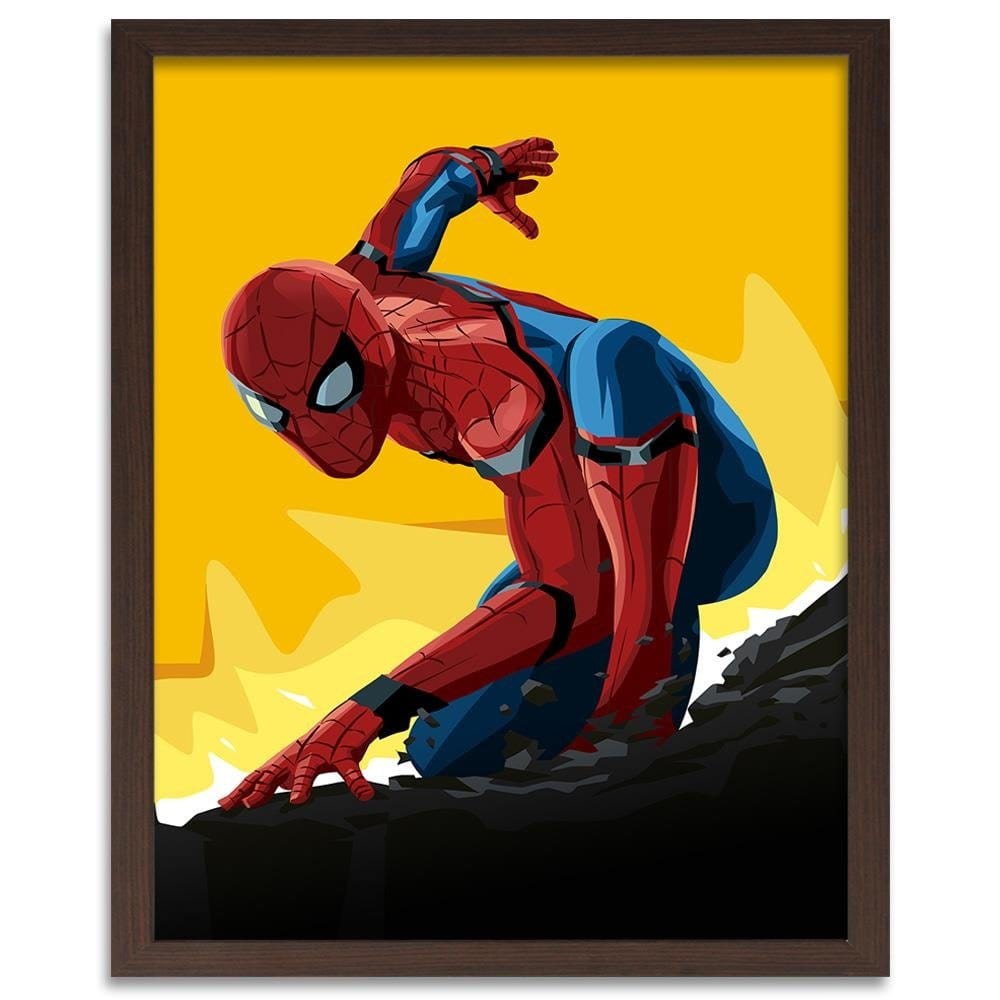 Glezna brūnā rāmī - Superhero Yellow Home Trends DECO