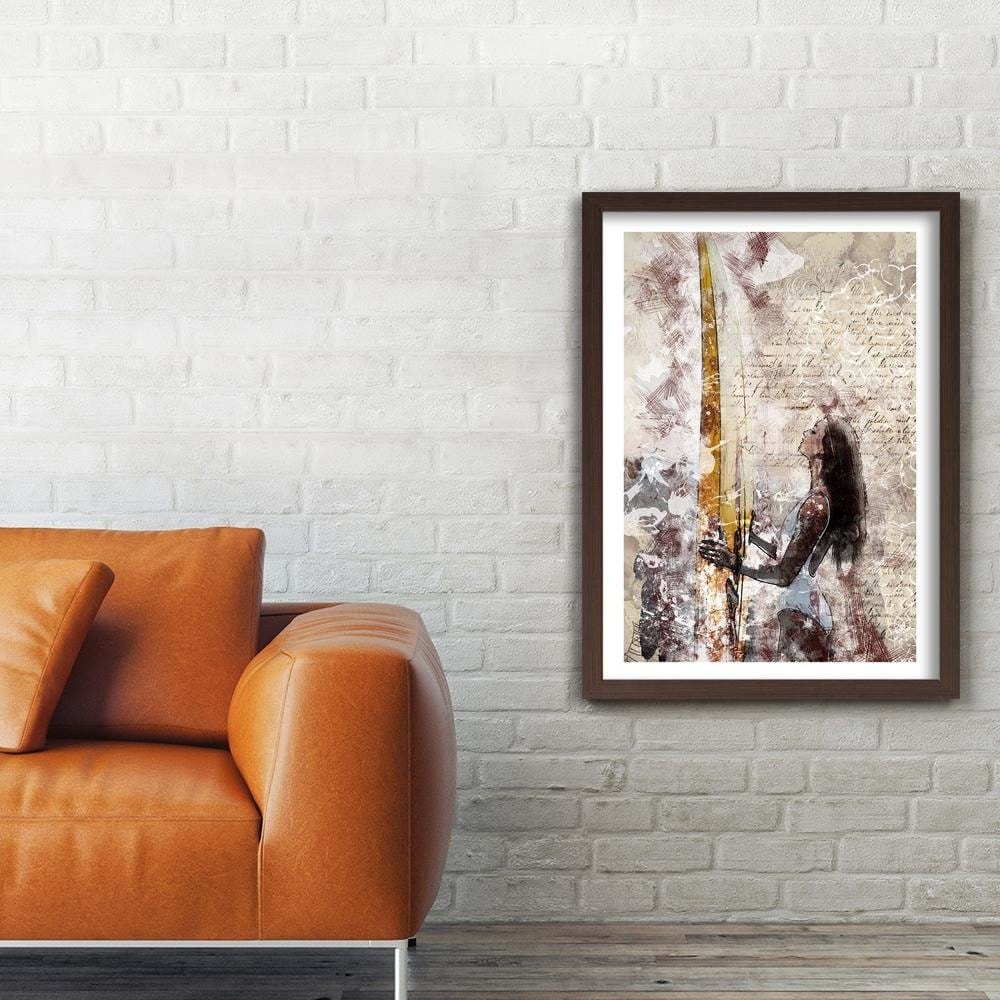 Glezna brūnā rāmī - Surfer Abstraction Home Trends DECO