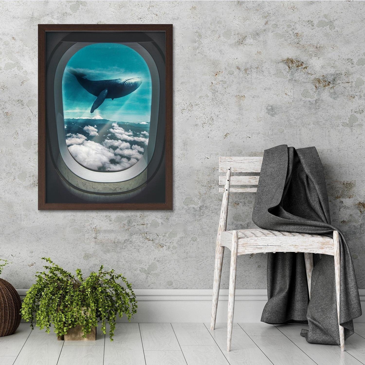 Glezna brūnā rāmī - Surrealism Blue Home Trends DECO
