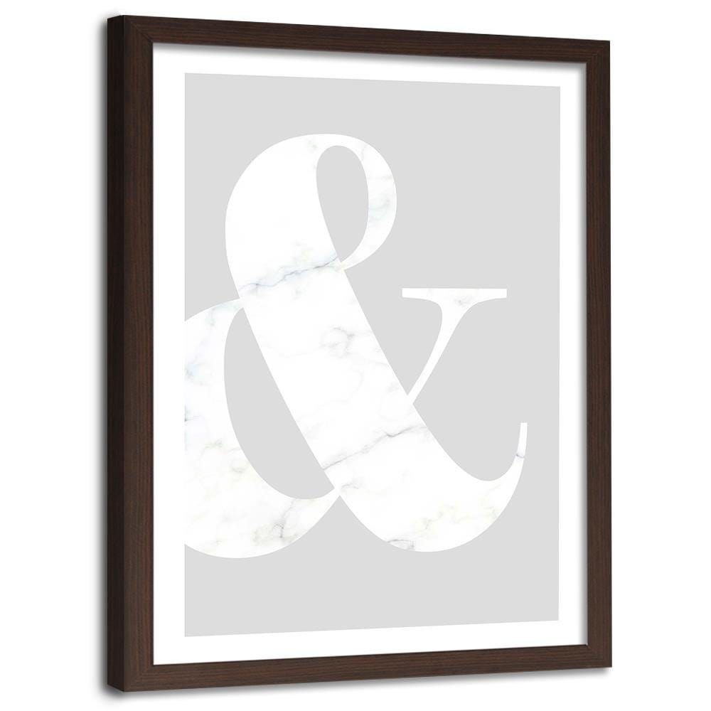 Glezna brūnā rāmī - Symbol On A Gray Background Home Trends DECO