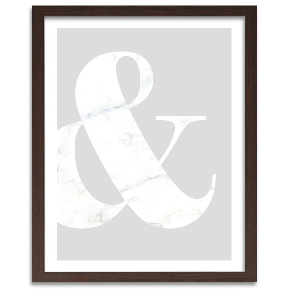 Glezna brūnā rāmī - Symbol On A Gray Background Home Trends DECO