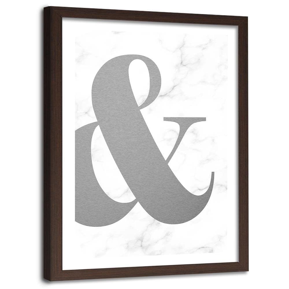 Glezna brūnā rāmī - Symbol On A Marble Background Home Trends DECO