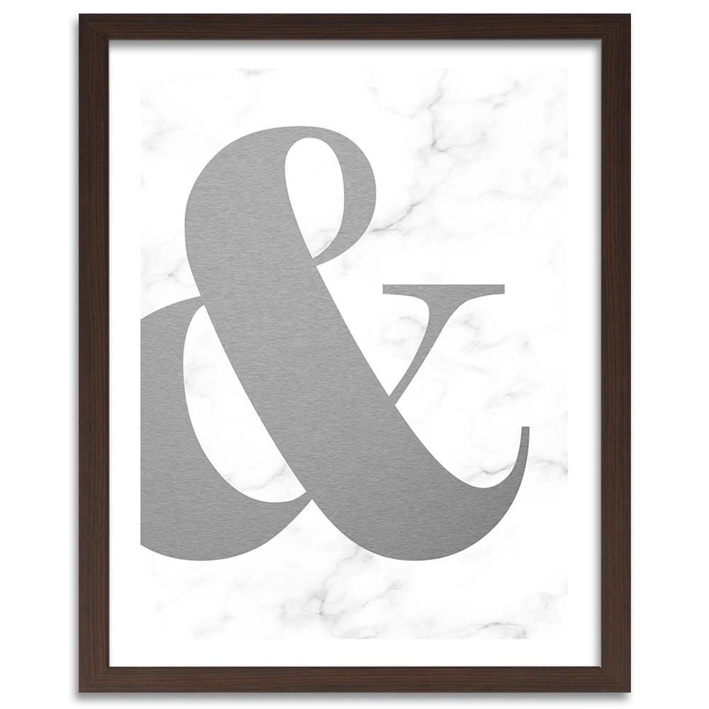 Glezna brūnā rāmī - Symbol On A Marble Background Home Trends DECO