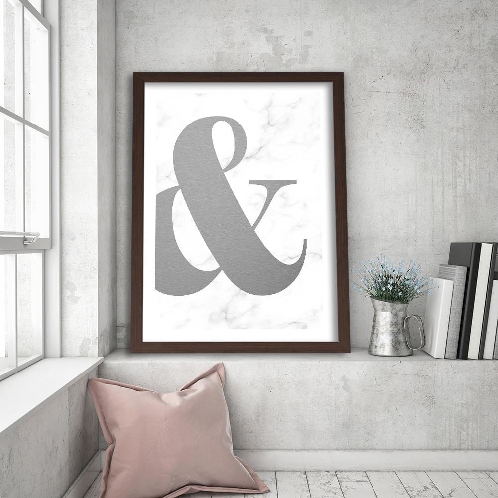 Glezna brūnā rāmī - Symbol On A Marble Background Home Trends DECO