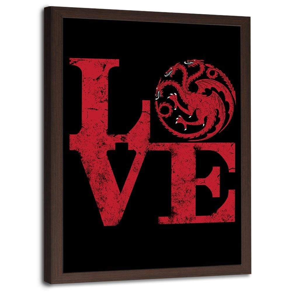 Glezna brūnā rāmī - Targaryen Love Red Home Trends DECO