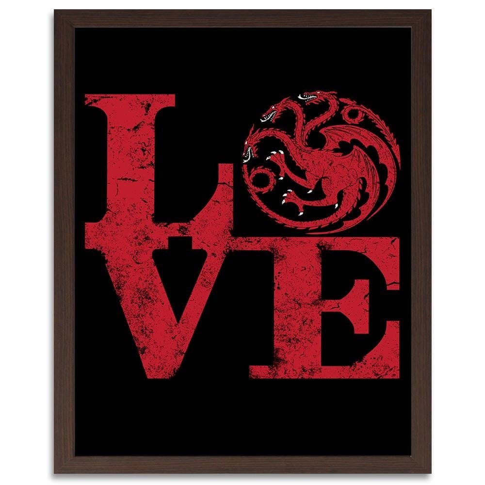 Glezna brūnā rāmī - Targaryen Love Red Home Trends DECO