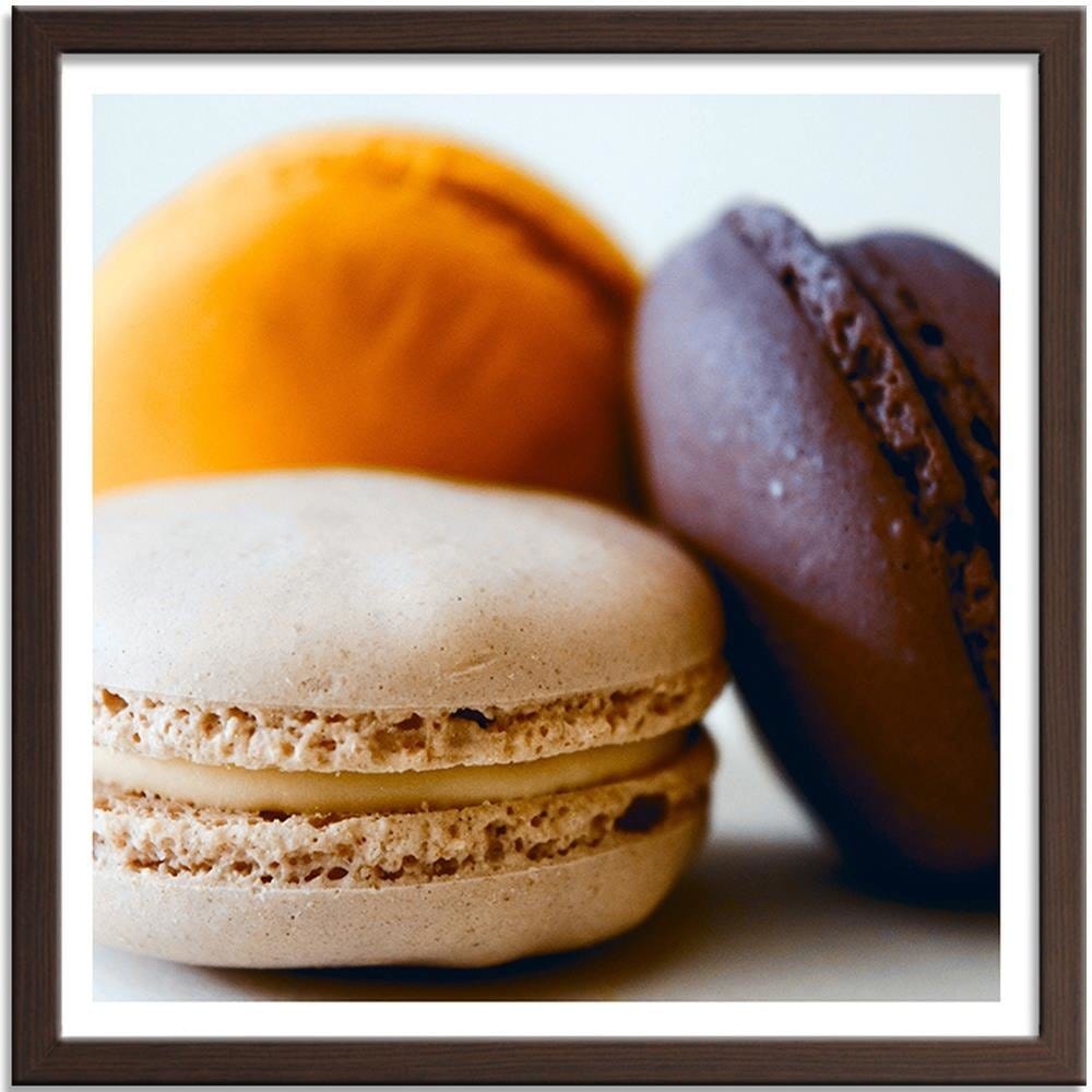 Glezna brūnā rāmī - Tasty Macaroons 2 Home Trends DECO