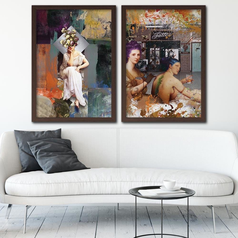 Glezna brūnā rāmī - Tattoo Women Home Trends DECO