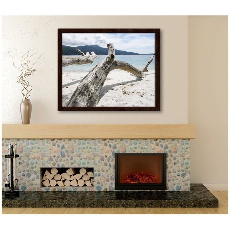 Glezna brūnā rāmī - The branches of a tree on a tropical beach Home Trends DECO