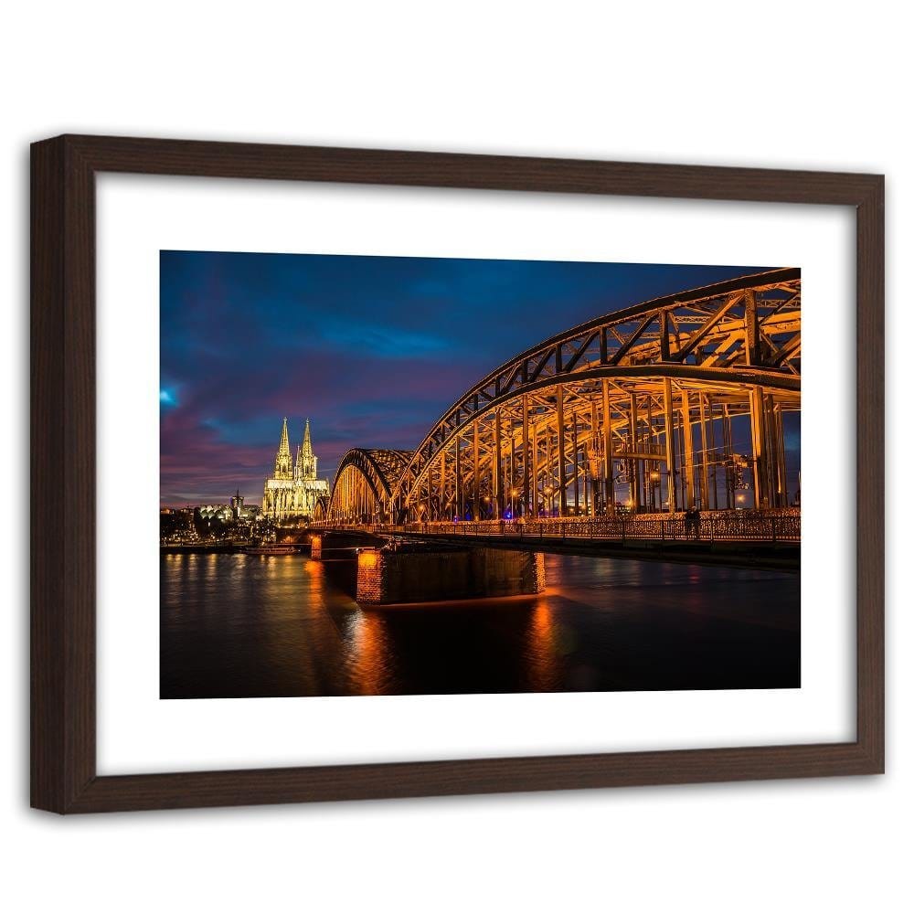 Glezna brūnā rāmī - The Bridge And The Cathedral In Cologne Home Trends DECO