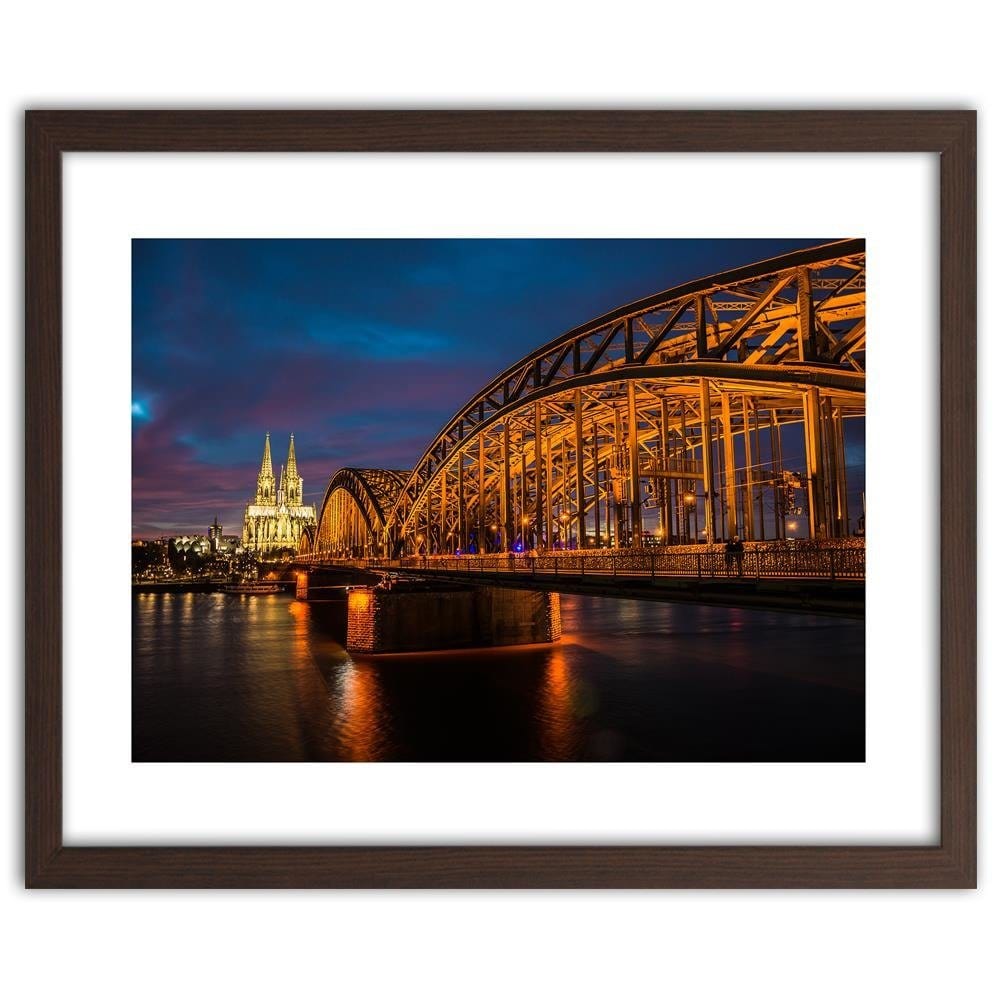 Glezna brūnā rāmī - The Bridge And The Cathedral In Cologne Home Trends DECO