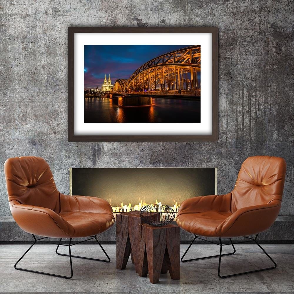 Glezna brūnā rāmī - The Bridge And The Cathedral In Cologne Home Trends DECO