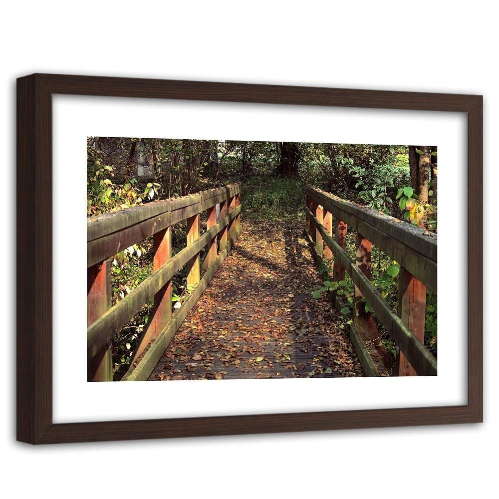 Glezna brūnā rāmī - The Bridge In The Park Home Trends DECO