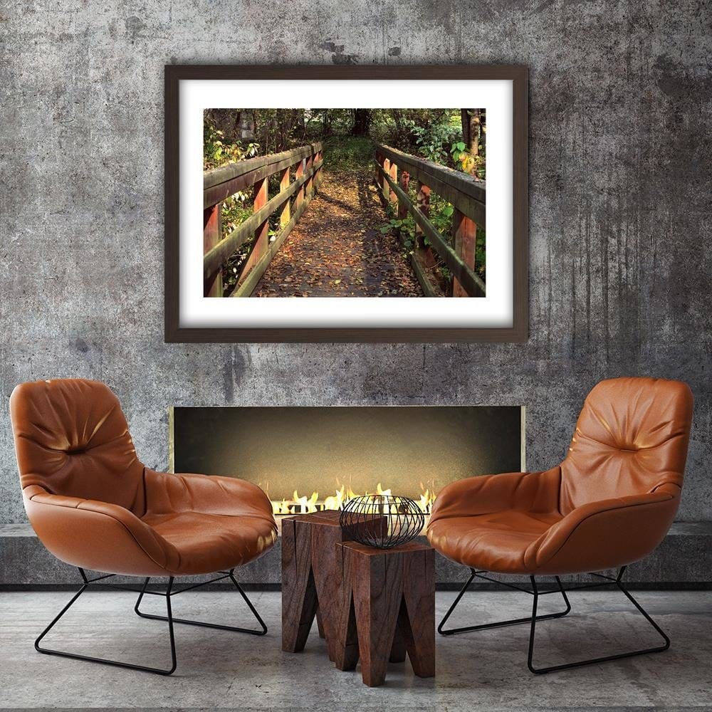Glezna brūnā rāmī - The Bridge In The Park Home Trends DECO