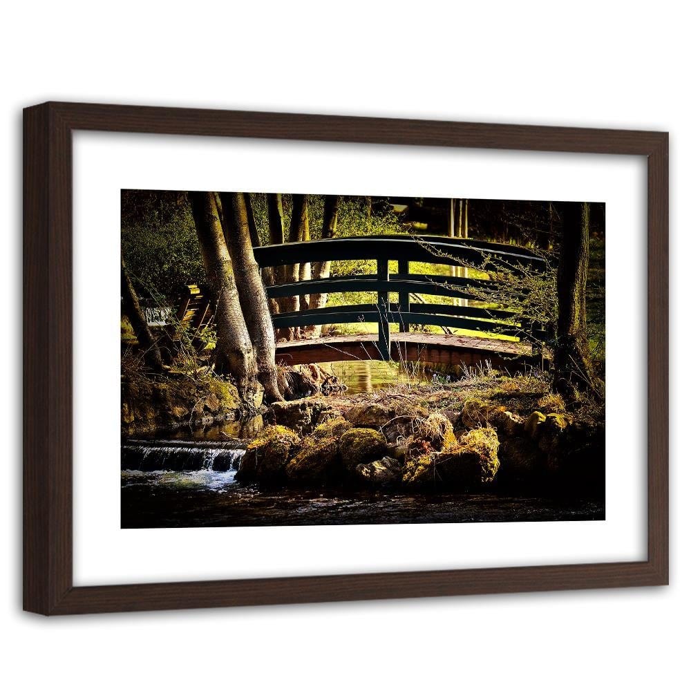 Glezna brūnā rāmī - The Bridge Over The River Home Trends DECO