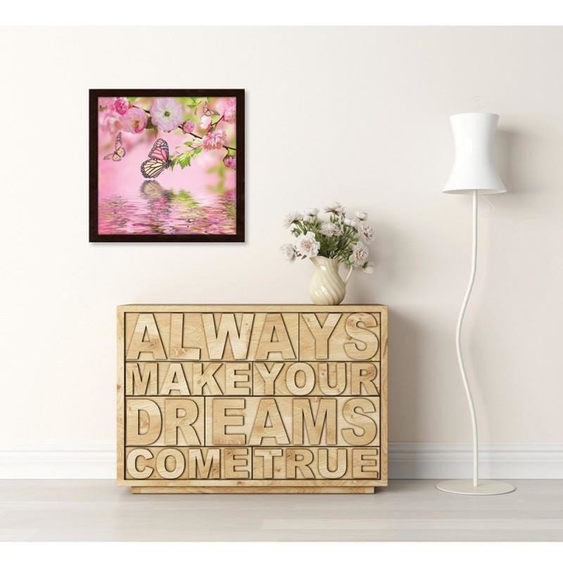 Glezna brūnā rāmī - The butterfly among the flowers Home Trends DECO