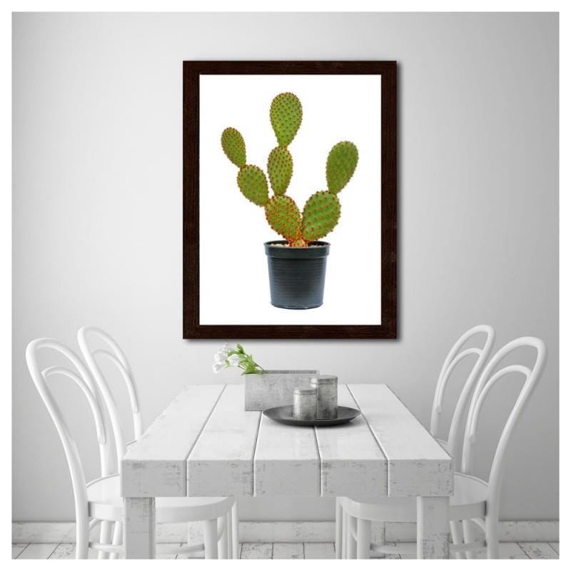 Glezna brūnā rāmī - The cactus in the pot Home Trends DECO