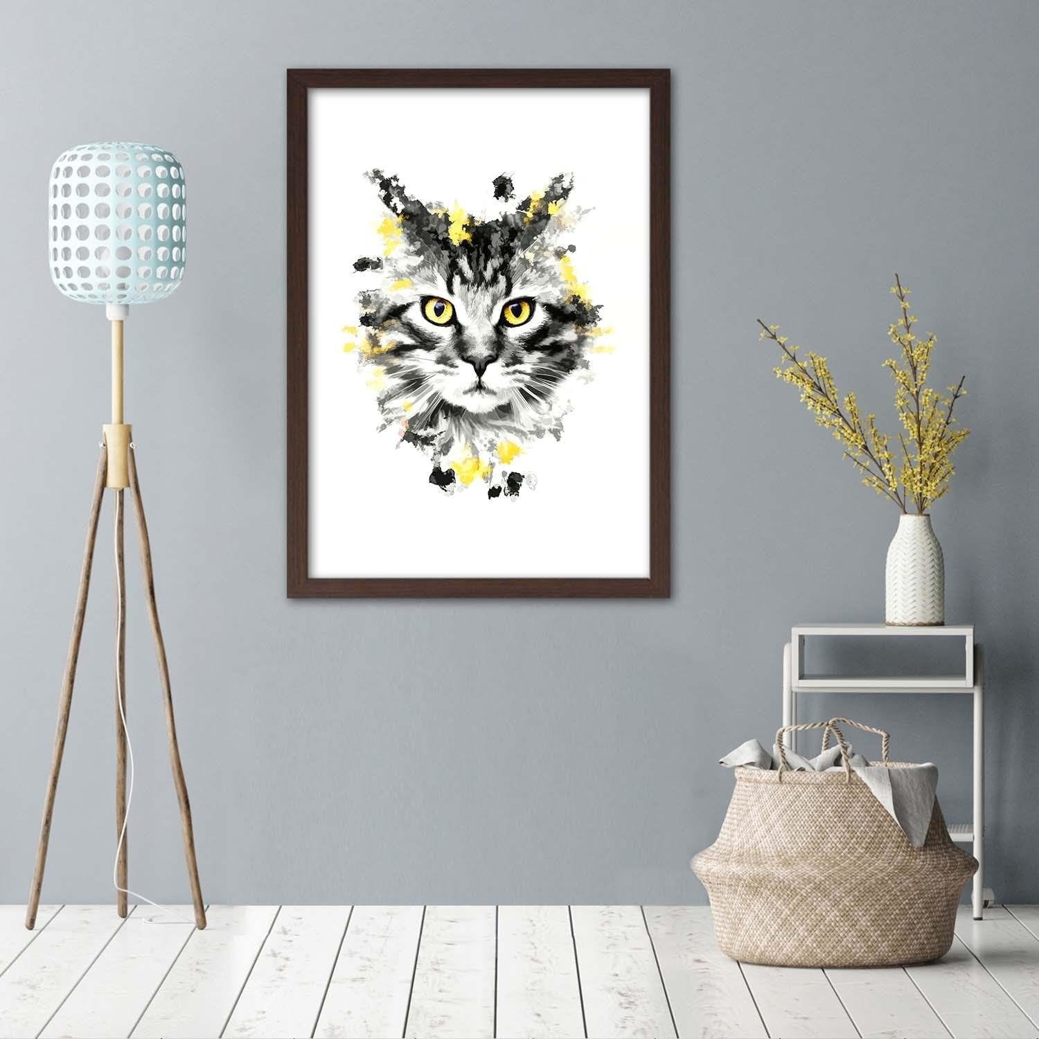 Glezna brūnā rāmī - The Cat Home Trends DECO