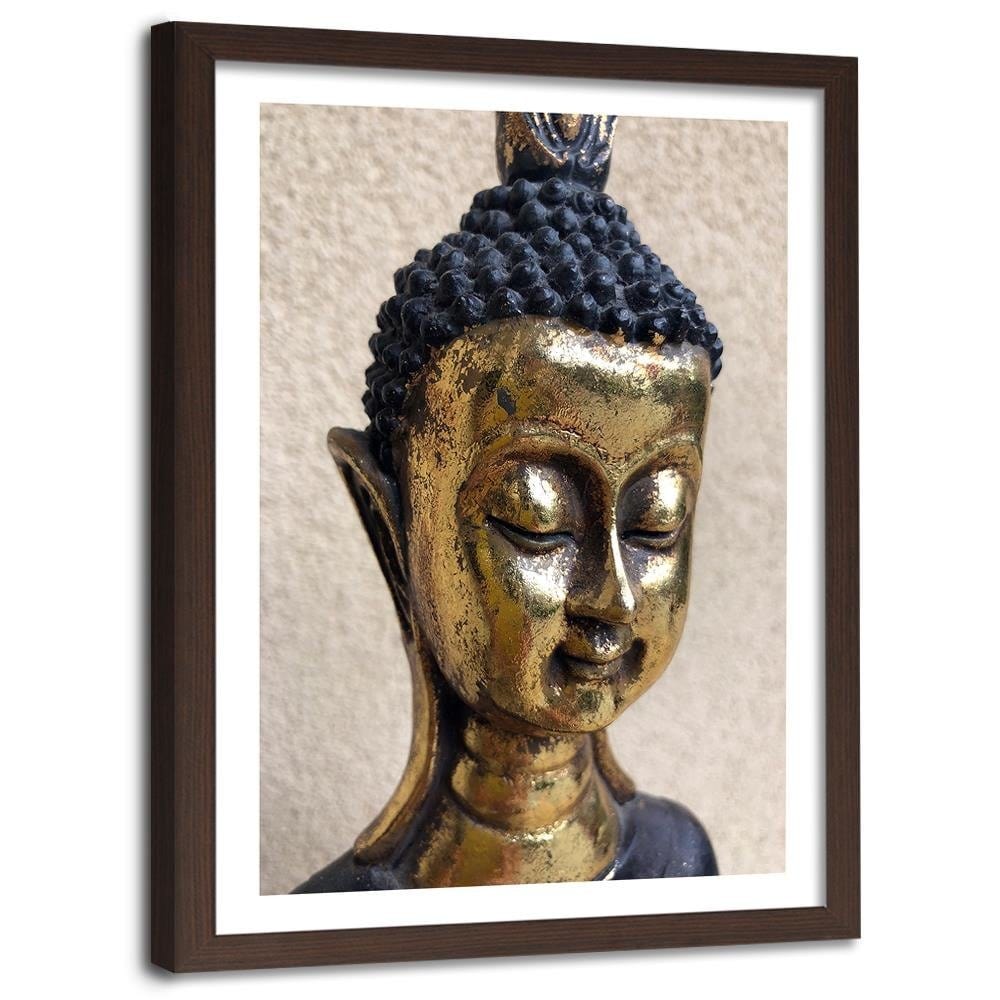 Glezna brūnā rāmī - The Face Of The Golden Buddha Home Trends DECO