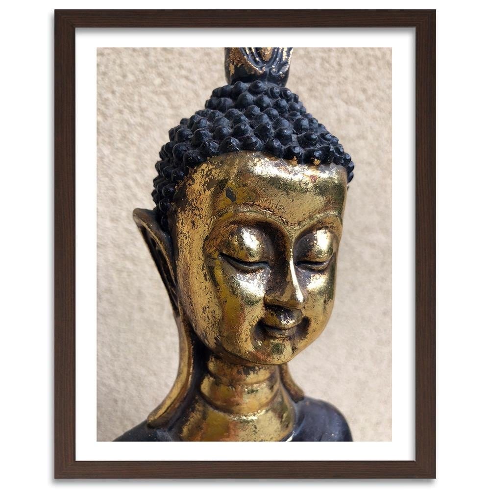 Glezna brūnā rāmī - The Face Of The Golden Buddha Home Trends DECO