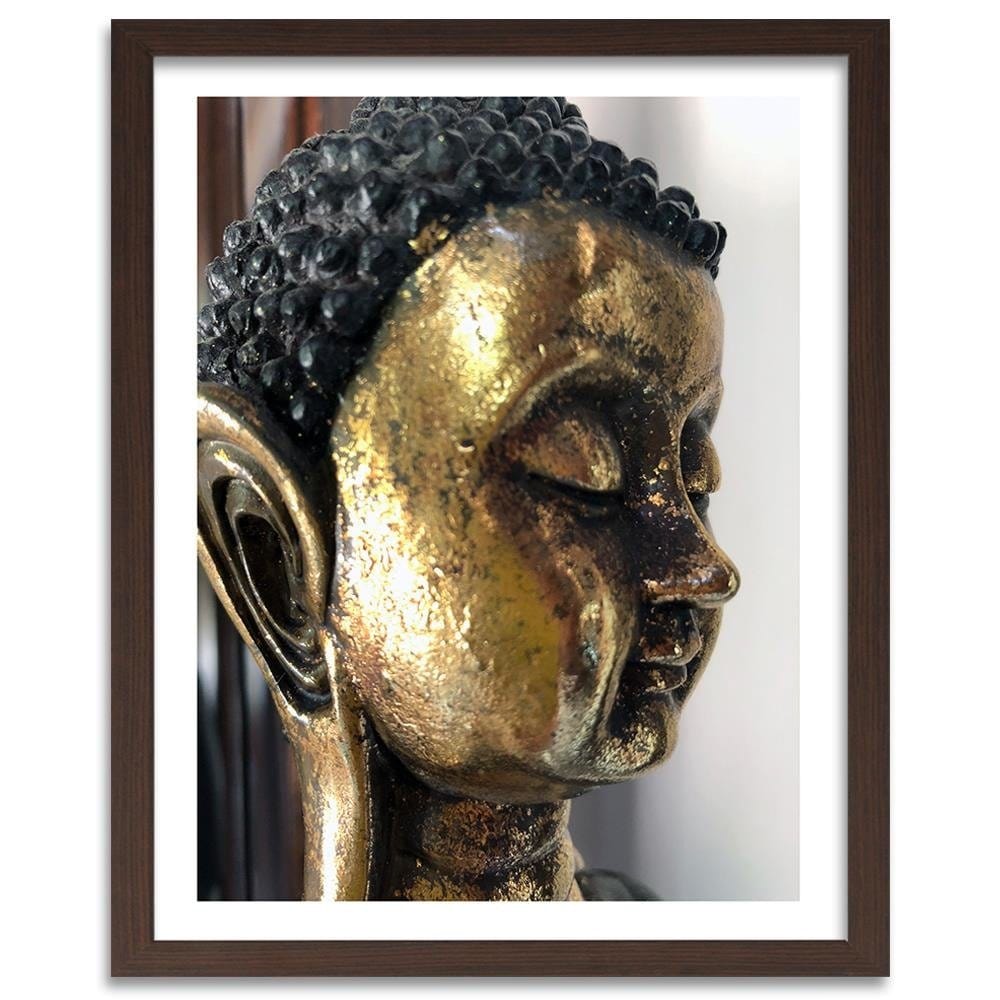 Glezna brūnā rāmī - The Face Of The Golden Buddha Home Trends DECO