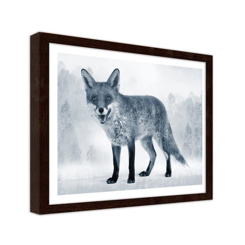 Glezna brūnā rāmī - The grey fox Home Trends DECO