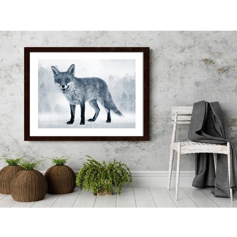 Glezna brūnā rāmī - The grey fox Home Trends DECO
