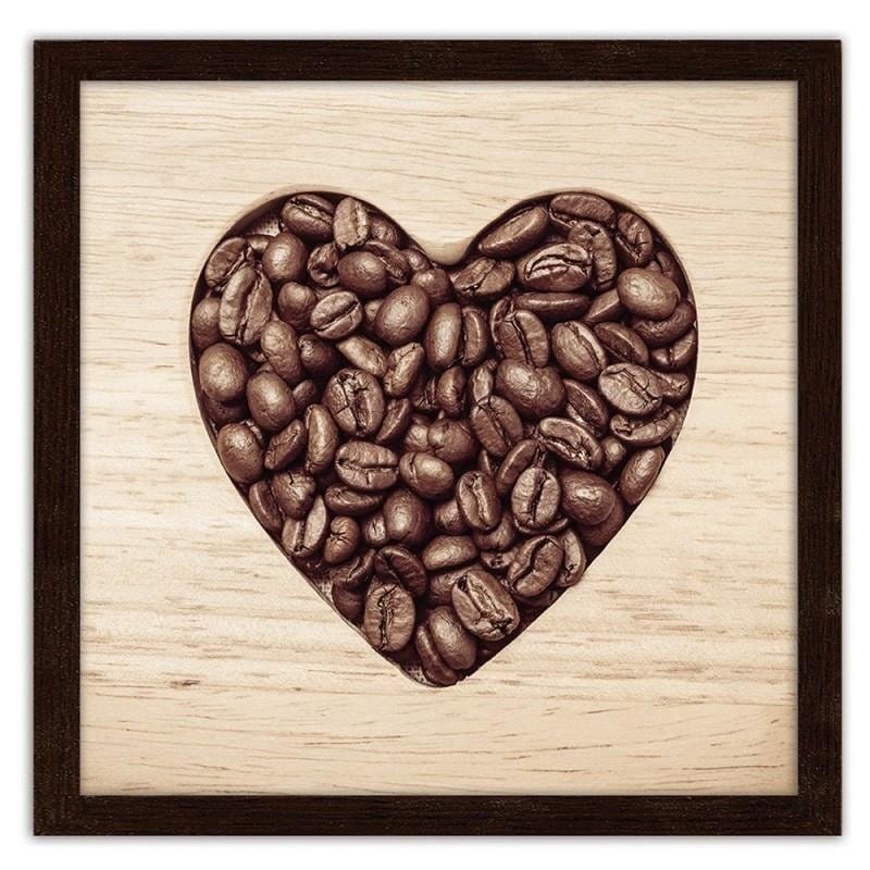 Glezna brūnā rāmī - The heart of coffee beans Home Trends DECO