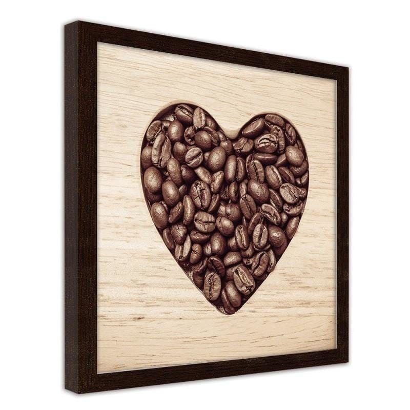 Glezna brūnā rāmī - The heart of coffee beans Home Trends DECO