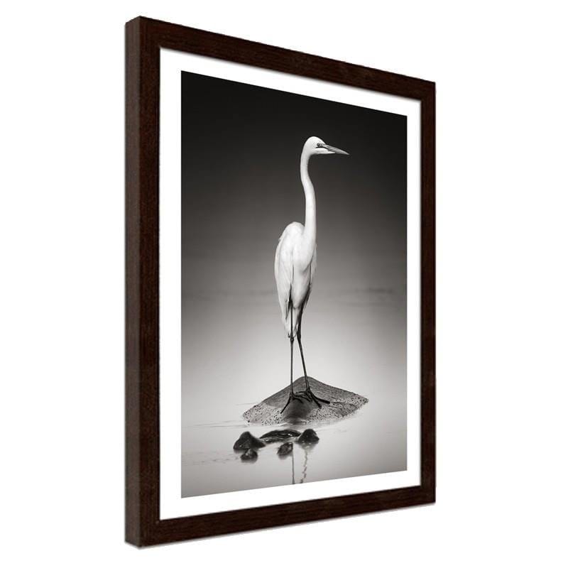 Glezna brūnā rāmī - The heron on the hippopotamus Home Trends DECO