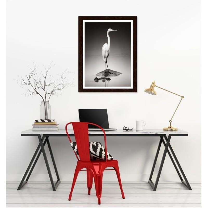 Glezna brūnā rāmī - The heron on the hippopotamus Home Trends DECO