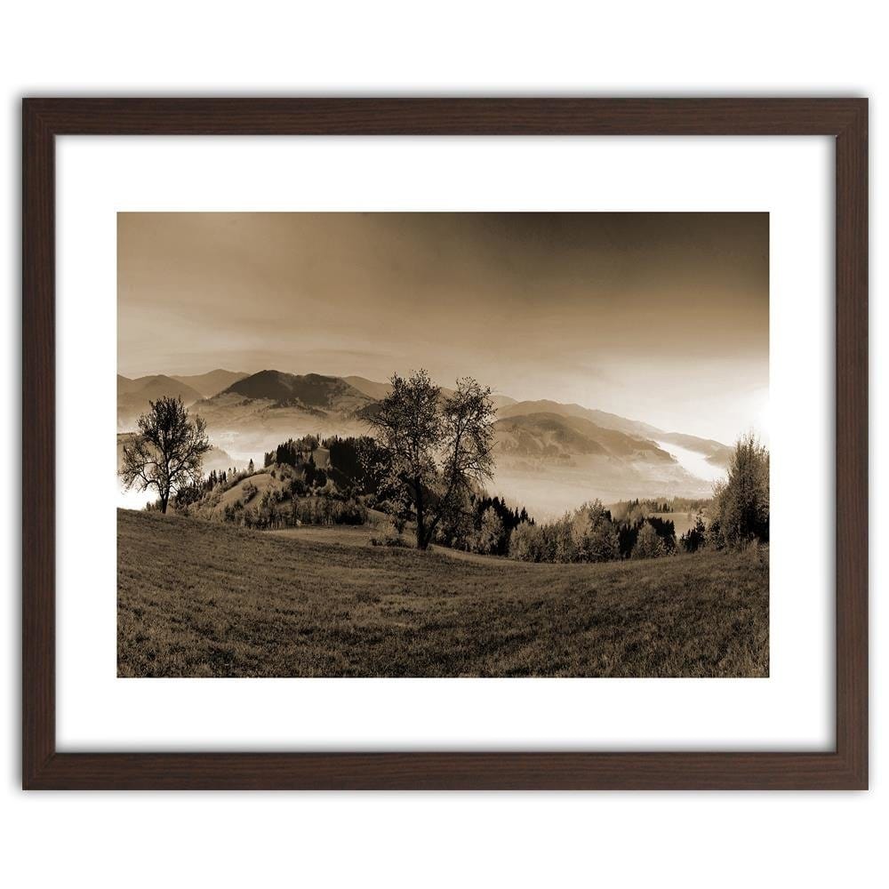 Glezna brūnā rāmī - The Hills Of Autumn Trees 1 Home Trends DECO
