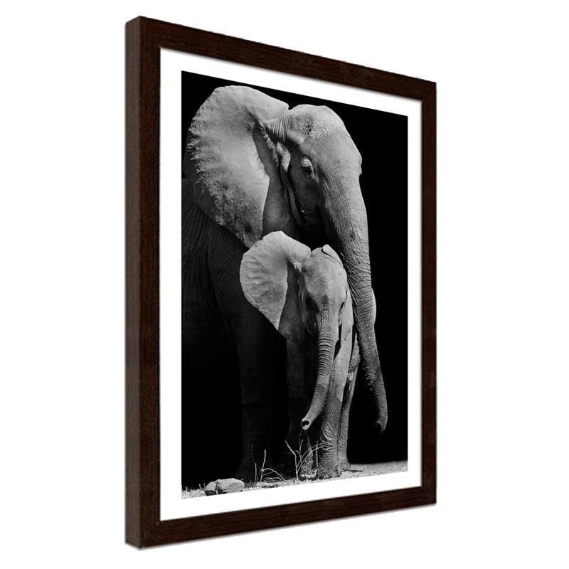 Glezna brūnā rāmī - The journey of the elephant family Home Trends DECO