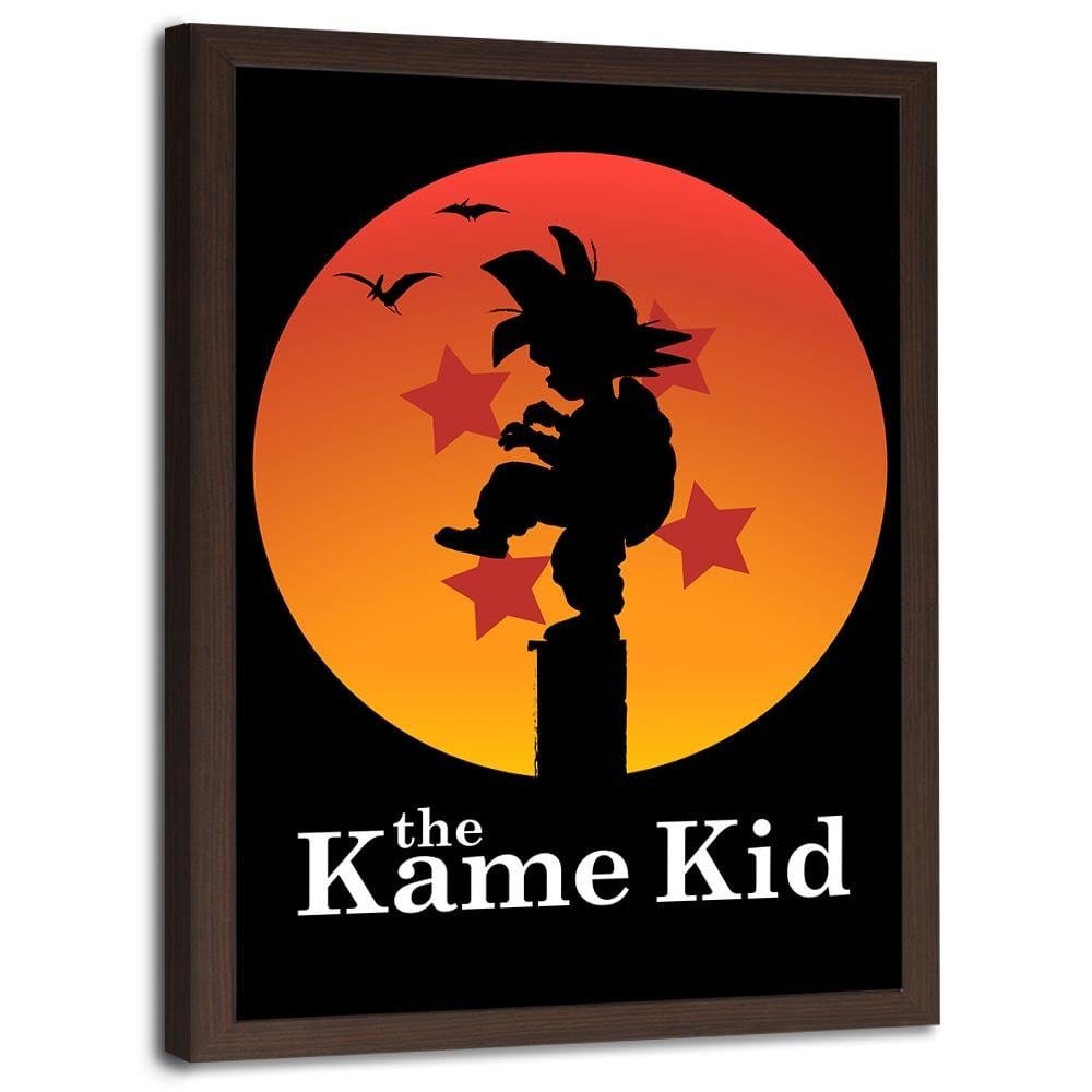 Glezna brūnā rāmī - The Kame Kid Orange Home Trends DECO