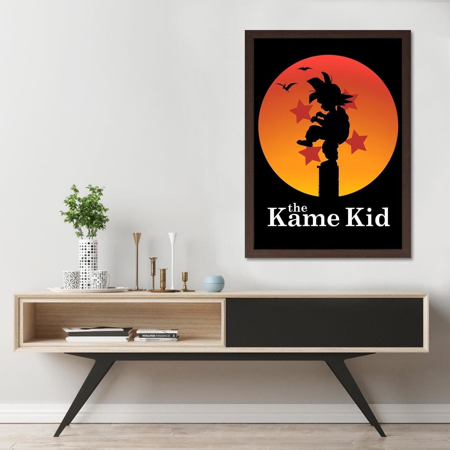 Glezna brūnā rāmī - The Kame Kid Orange Home Trends DECO