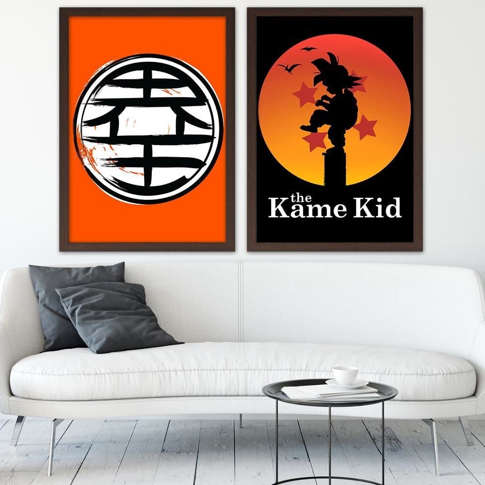Glezna brūnā rāmī - The Kame Kid Orange Home Trends DECO