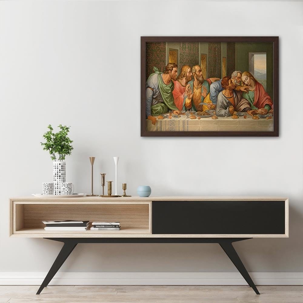 Glezna brūnā rāmī - The Last Supper By Leonardo Da Vinci Home Trends DECO