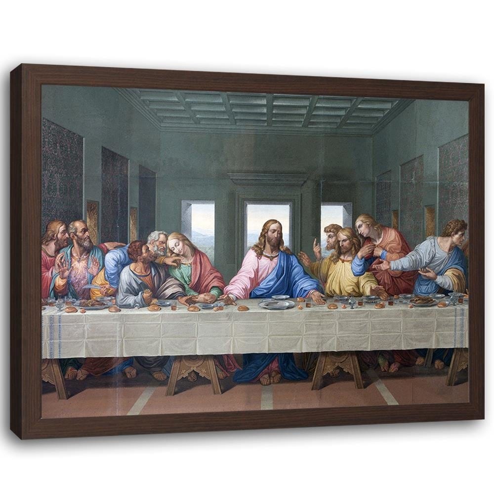 Glezna brūnā rāmī - The Last Supper Home Trends DECO