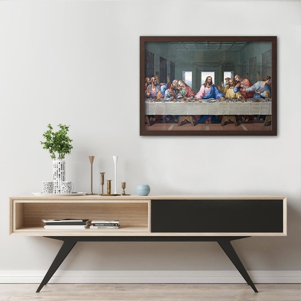 Glezna brūnā rāmī - The Last Supper Home Trends DECO