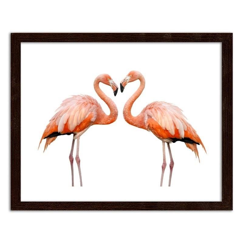 Glezna brūnā rāmī - The love of two flamingos Home Trends DECO